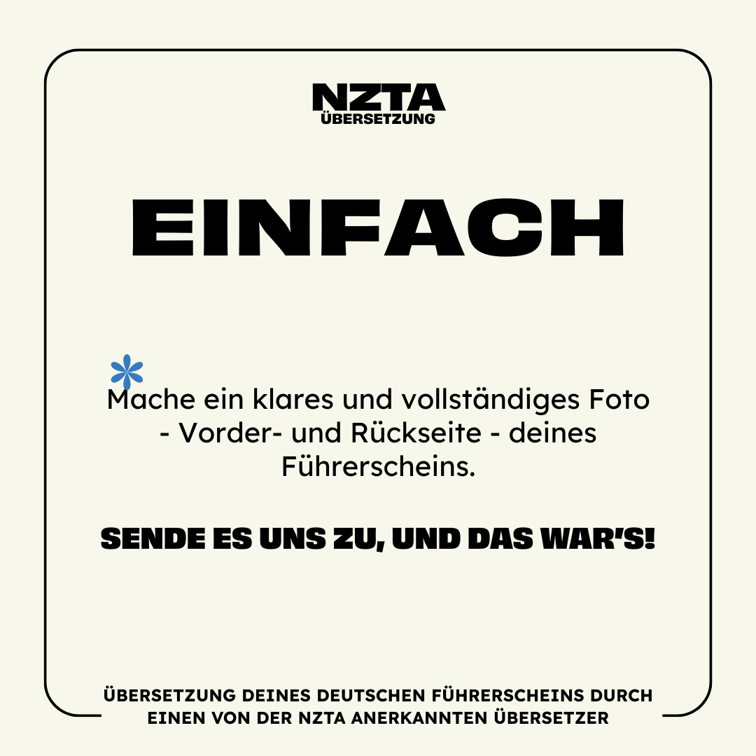NZTA-Übersetzung – Ihr deutscher Führerschein übersetzt für Neuseeland – Bild 2